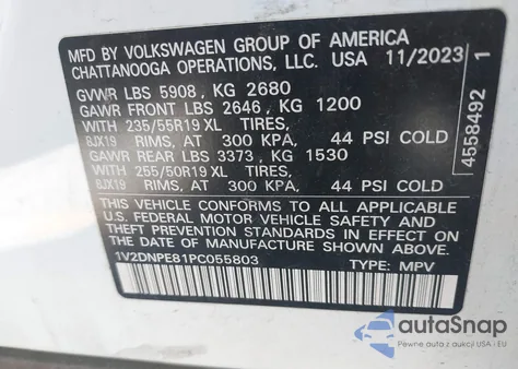 2023 Volkswagen Id.4 Awd Pro from USA, damaged, VIN 1V2DNPE81PC055803